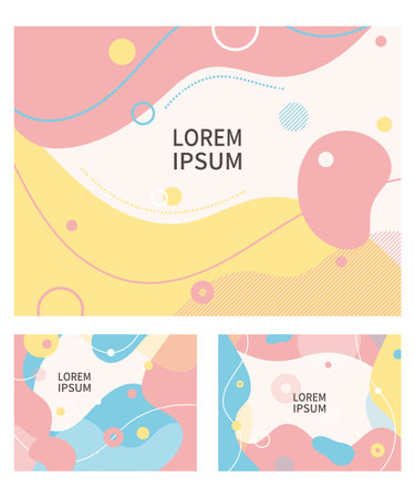 Background illustration set with flat cityscape icons aligned. Spring, early summer and summer images. Seamless pattern.のイラスト素材