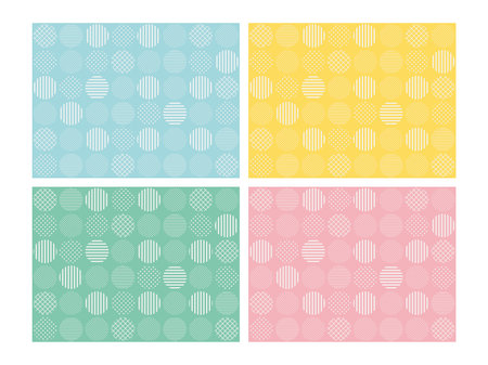 Background illustration set with flat cityscape icons aligned. Spring, early summer and summer images. Seamless pattern.のイラスト素材