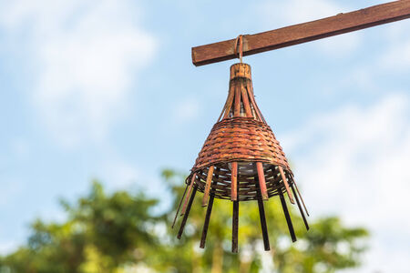 Beautiful rattan lampの写真素材