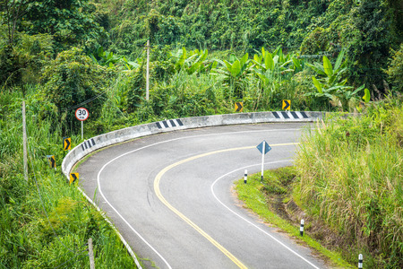 Highway in forestの写真素材
