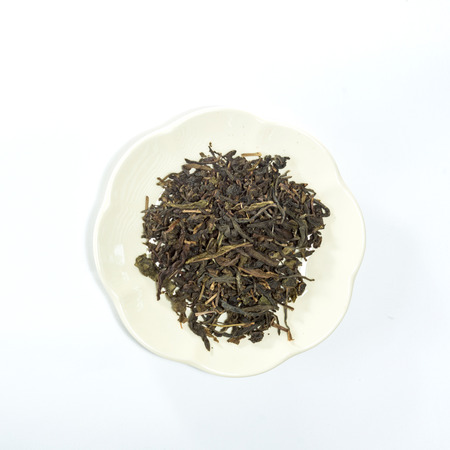 Dried tea leaf on the dishの写真素材