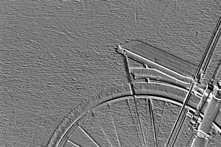 Abstract bicycle on a gray wallの写真素材