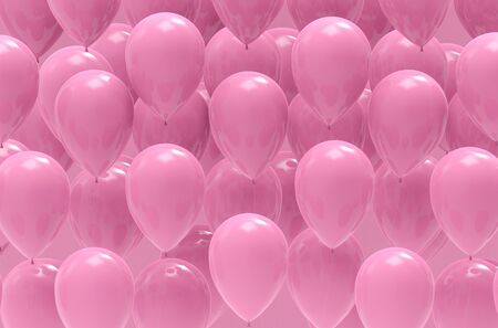3d illustration. Pink balloons group backgroundの写真素材