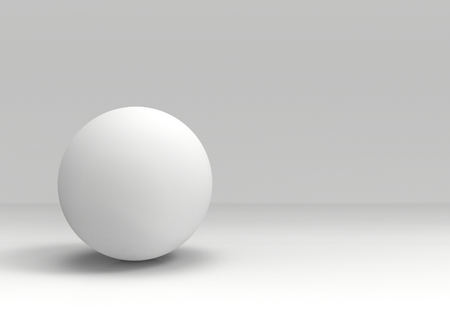 3d rendering. A White sphere shape ball on gray copy space background.の写真素材