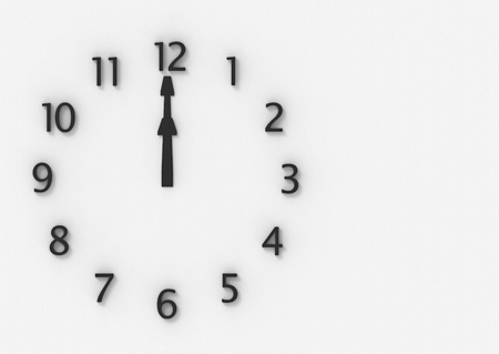 3d rendering. twelve o clock on the wall. relaxation or break time concept.