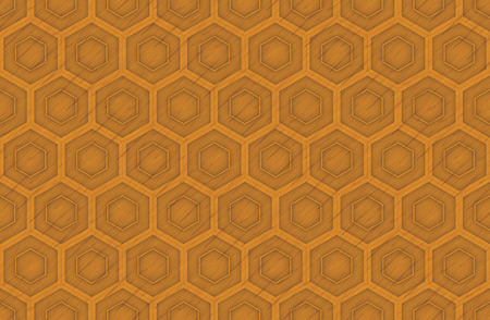 3d rendering. modern seamless borwn wood panel in hexagonal shape pattern wall background.