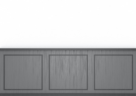 3d rendering. modern dark gray classical square shape pattern wood wall design on white cement background.の写真素材