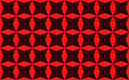 3d rendering. seamless modern red grid star shape pattern on black background.の写真素材