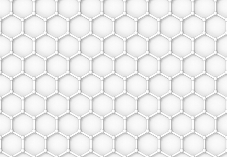 3d rendering. hexgonal relation structure mesh pattern wall design background.