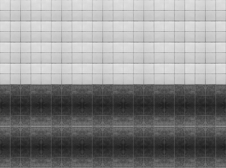 black and white ceramic tile wall background.の写真素材