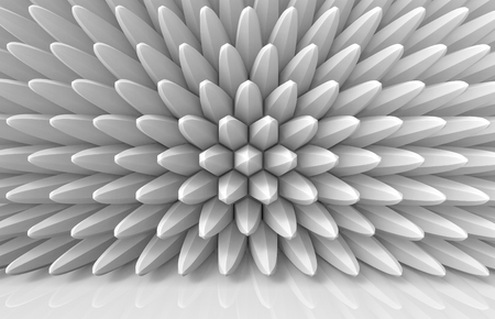 3d rendering. modern extrude hexagonal stack in flower shape wall design background.の写真素材