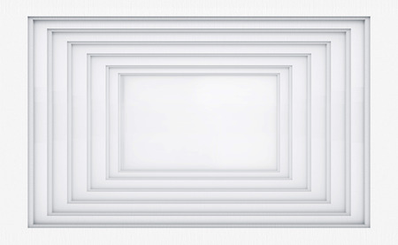 3d rendering. modern square gray tunnel illusion wall design background.