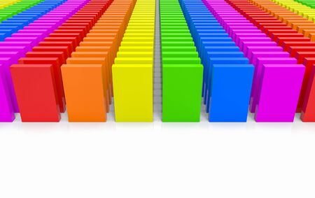 3d rendering. modern LGBT rainbow plate stack on white background.の写真素材