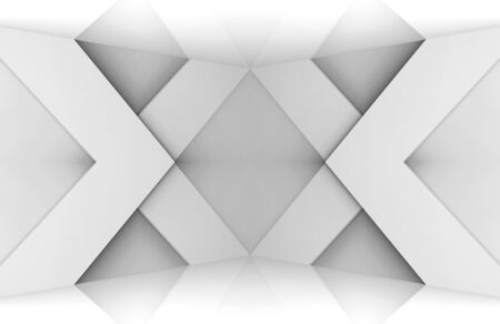 3d rendering. modern white panel design wall corner eoom stage background.の写真素材