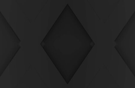 3d rendering. dark black square grid art design shape wall background.の写真素材