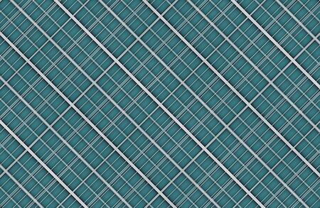 3d rendering. blue color tone square grid art design tiles wall texture background.の写真素材