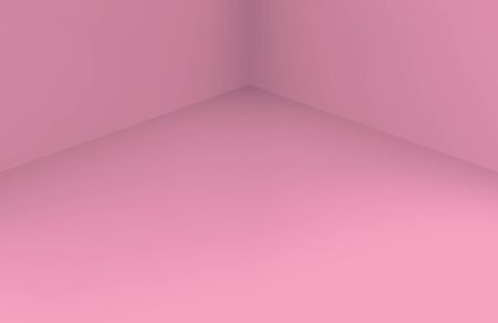 3d rendering. soft sweet pink corner room wall floor background.の写真素材