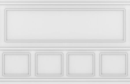 3d rendering. modern vintage classical style molding square pattern shape wall design background.の写真素材