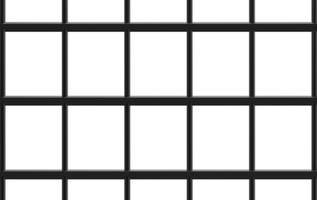 3d rendering. Black metal cage door on white background.の写真素材