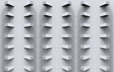 3d rendering. abstract gray cement square panel art pattern wall background.の写真素材