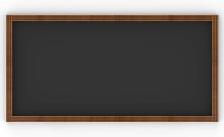 3d rendering. Dark empty simple classic style wood board frame on white background.の写真素材