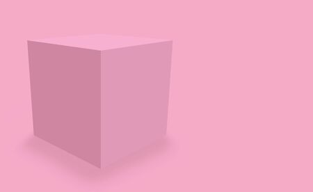 3d rendering. empty Pink cube box 
background.の写真素材