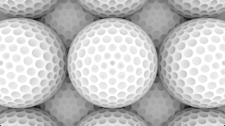 3d rendering. White Golf ball surface wall background.