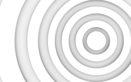 3d rendering. artistic minimal white circle paper layer art wall background.の写真素材