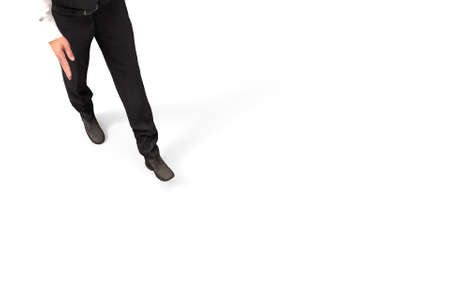 3d rendering. A business man walking on his step for new chance concept background.の写真素材