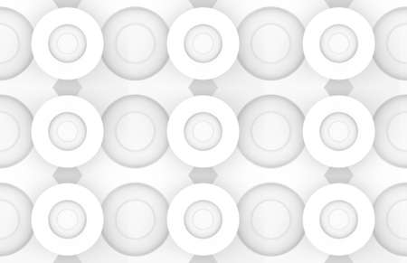 3d rendering. Seamless Abstract white circular art paper pattern wall background.
