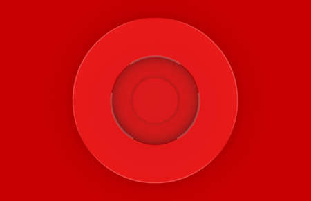 3d rendering. red circle shape design wall background.の写真素材