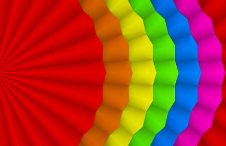 3d rendering. lgbt rainbow color Fanfold paper design wall background.の写真素材