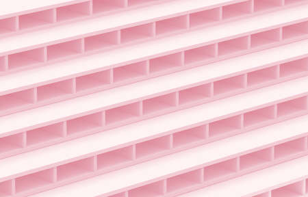 3d rendering. sweet soft pink color tone brick stack design wall background.の写真素材