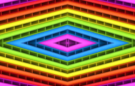 3d rendering. Lgbt rainbow color square grid tile pattern wall design background.の写真素材