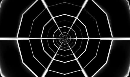 3d rendering. Dark Spider web structure hexagon wall background.の写真素材