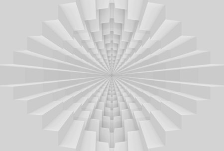 3D rendering. Abstract White Square Grid tunnel wall background.の写真素材