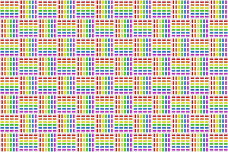 3d rendering. retro lgbt rainbow mosaic color style square tile pattern wall design background.の写真素材