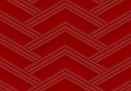 3d rendering. simple red triangle pattern art wall bakground.の写真素材