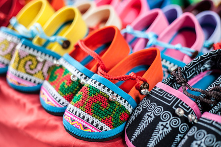 Colourful shoes OTOP in Thailandの写真素材
