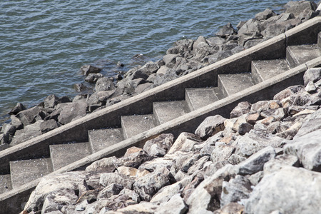 steps leading down into seaの写真素材