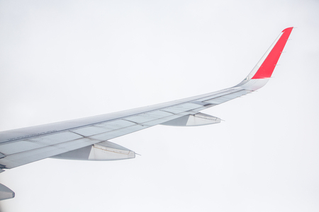 View of cloud sky of airplane from windowの写真素材
