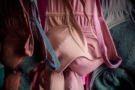 Old Lingerie hanging on the clothesline.の写真素材