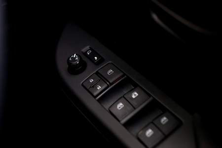 Finger push lock button of car doors.の写真素材
