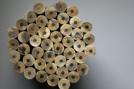 Close up macro shot of black pencil background.の写真素材