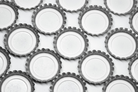 Close Up aluminum rings cap on white background.の写真素材