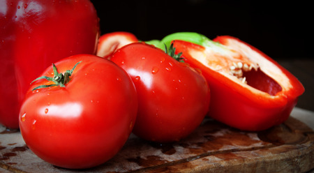Tomatoes and paprikaの写真素材