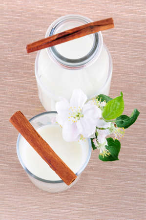 Milk in a bottleの写真素材
