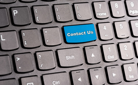 "Contact Us" button, on keyboardの写真素材