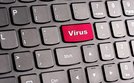 "Virus" button, on keyboardの写真素材
