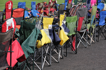 Colourful folding chairs...の写真素材